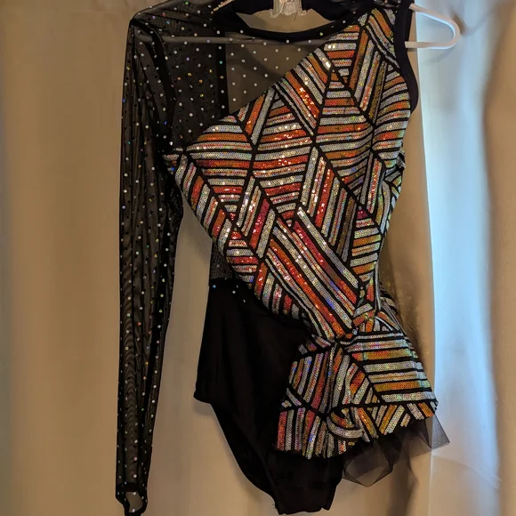 A Wish Come True - Techno Prank - Sparkling Black and Silver Kids Dance Costume - Picture 2 of 3